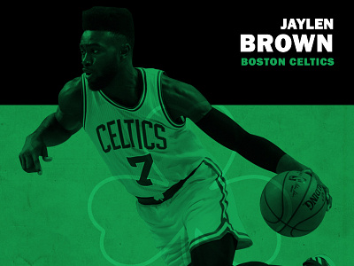 Jaylen Brown basketball boston brown celtics clover green hoop jaylen layout mikemerrilldesign poster sports