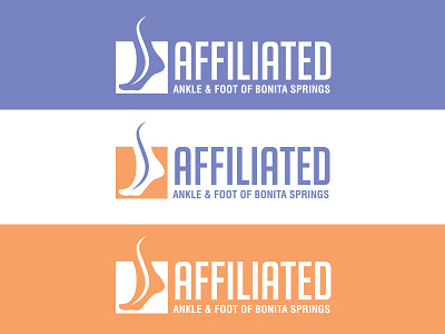 Affiliated Ankle & Foot Logo 1color 2color ankle branding florida foot icon logo mikemerrilldesign sans