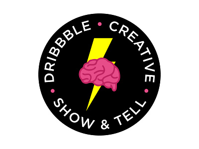 Dribbble Sticker Playoff! badge bolt brain creative dribble electric icon mikemerrilldesign mind playoff sticker