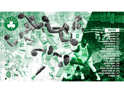 2019 Boston Celtics Poster / Wallpaper basketball boston celtics hayward kyrie mikemerrilldesign nba poster roster sports tatum wallpaper