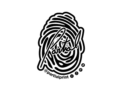 Partial Print Sticker 2019 1color branding icon logo mikemerrilldesign music print promo signature sticker