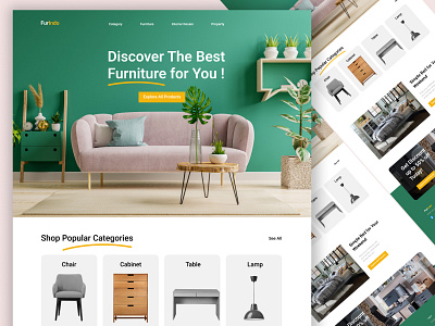 Furniture Web Project desain furniture landingpages ui ux web web design