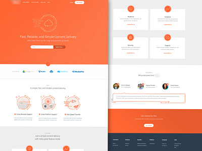 Simple CDN : Landing Page cdn content delivery network landing page orange