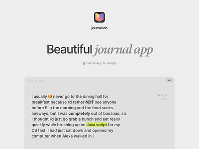 journal.do — beautiful journal app app app icon journal landing page logo macos