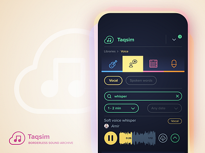 Taqsim - music samples catalog artists catalog iphone mobile music musicians rwd search