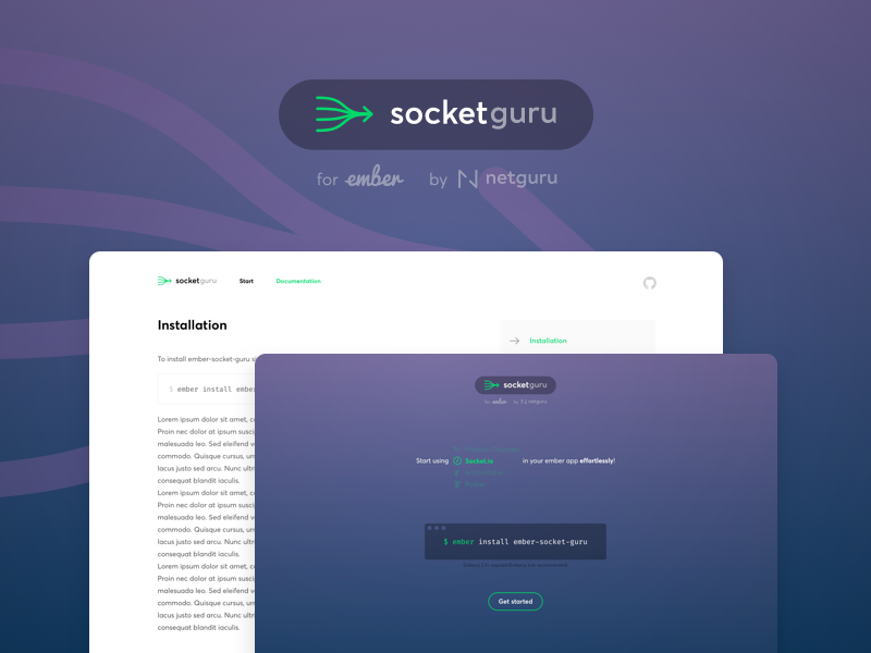 Ember Socket Guru javascript branding logo documentation product github ember