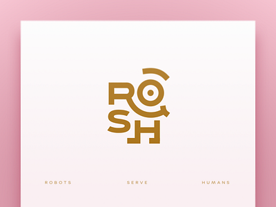 ROSH branding gold logo pink robotics typography