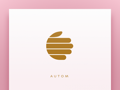 AUTOM automation branding gold hand logo pink robotics typography