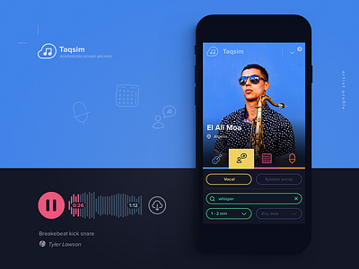 Taqsim - music samples catalog by Jarek Ceborski for Netguru on Dribbble