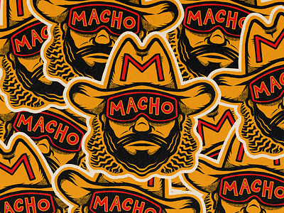 Macho Man, Randy Savage! badge drawing face illustration macho macho man portrait procreate sports sticker wrestling wwe