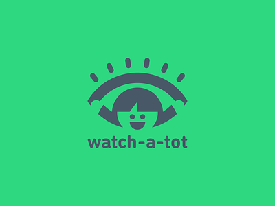 Watch-A-Tot app babysit brand branding child childcare design eye happy kid logo nanny security tot vector watch
