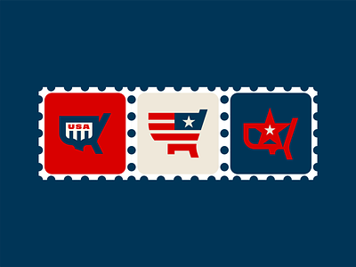 USA Stamps america americana badge branding flag map stamp star sticker usa vector