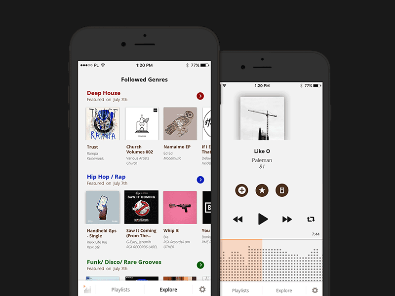 Pulselocker iOS App app iphone music pulselocker streaming ui ux