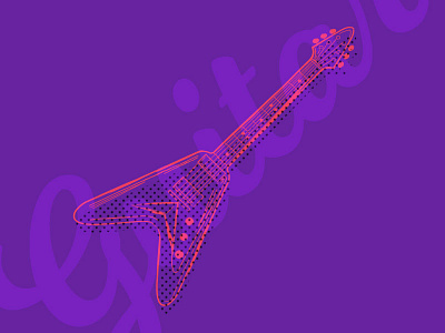 Guitar flat guitar illustration vector