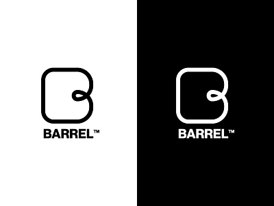 Barrel 2d b barrel black and white branding flat icon illustrator logo surf vector