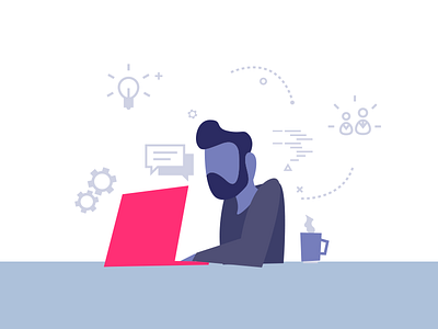 Programmer 2d clean illustration simple vector