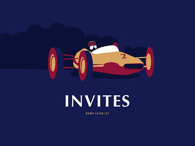 Race car draft flat illustration illustrator invitation invite shot vector