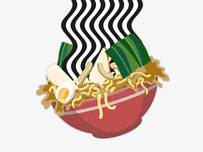 Illustrated Ramen Bowl adobe design illustration