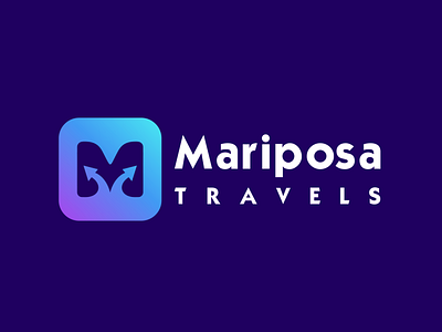 mariposa travels branding design icon illustration lettetm logo logodesign logoideas logoinspirations simple vector