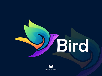 bird color 3d bird branding color design icon illustration logo logoawesome logoinspirations logojob logotype typography vector