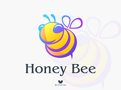 honey bee 3dcolorfull animal bee branding design honey icon illustration logo logoinspirations simplae typography vector