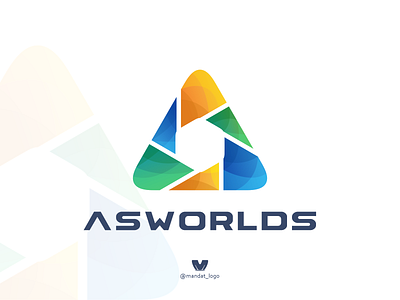 asworld 3dlogotype asworld branding design icon illustration logo logoawesome logoinspirations monogram triangels typography vector