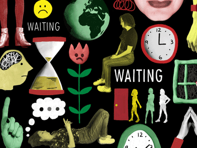 I Hate Waiting animation after effects collage gif gif animation illustration lettering video art video collage