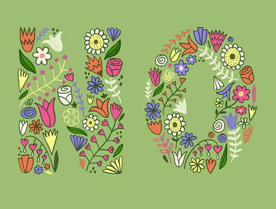 NO flower flowers illustration lettering