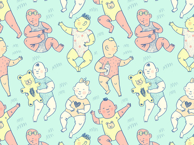 Baby Boom Pattern babies baby illustation pattern