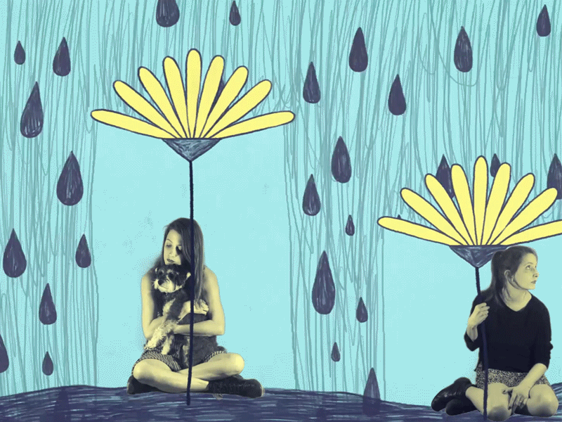 Protection animated gif animation collage flowers gif people rain video art video collage