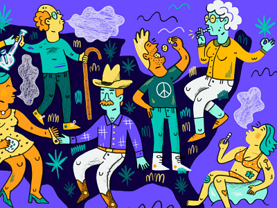 theSkimm: Marijuana Legalization editorial illustration illustration illustrator people
