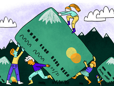 theSkimm: Managing Credit Card Debt art debt drawing editorial illustration illustration illustration art