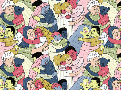 Remember Hugging? illustration pattern pattern art patterns people