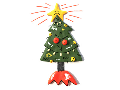Scary Tree christmas christmas tree illustration sculpture sculpy