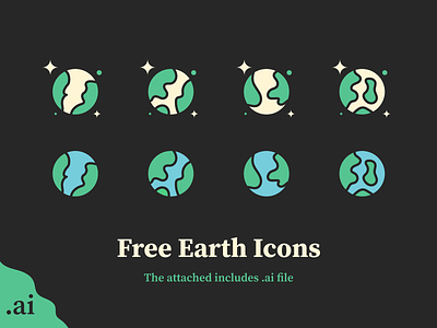 Freebie: Earth Icons earth earth icon earth illustration freebie icon illustration line icon outline planet earth space the earth