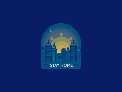 #StayHome 2d badge corona corona virus covid 19 illustration outline pandemic stay home