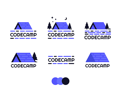 Codecamp back end badge branding camping camping logo code code logo coding developer developing front end icon illustration logo tent