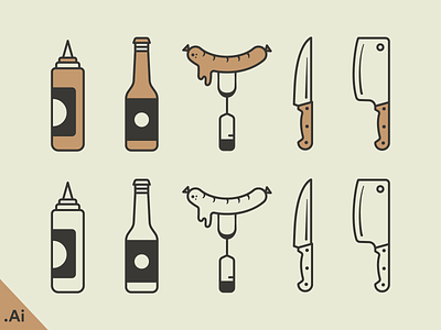 BBQ Illustration - Free Download bbq cooking grill ketchup knife picnic sauce sausage