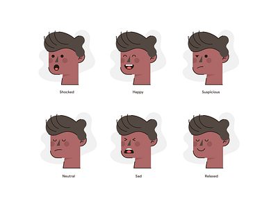 Face Expressions - Character Design annoyed character design designer in australia face expression free characters happy expression icon design illustration sad expression shocked shocked face expression