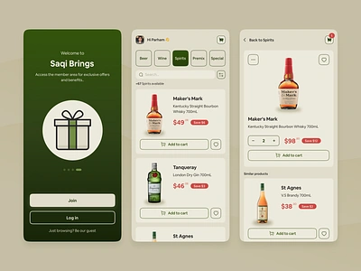 Saqi Brings - Alcohol Delivery Service alcohol delivery service app design app ui app ui design app ui ux app ux delivery service designer in sydney ecommerce online shop online store shopping ui ui design ux ux design