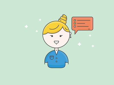 Work Assistant assistant blonde character girl icon illustration outline