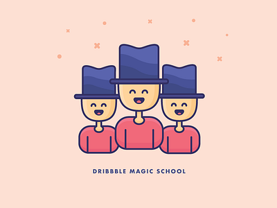 Dribbble Magic School character hat magic magician outline outline illustration