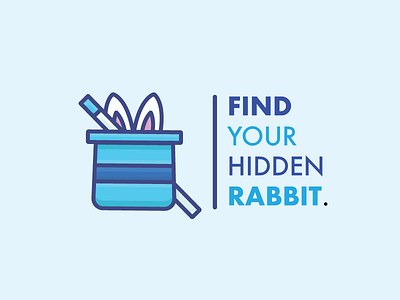 Hidden Rabit hat icon illustration magic magician outline rabbit