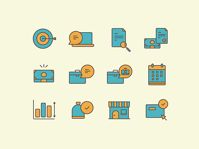 Revenue 2d cash chart icon income money outline revenue target