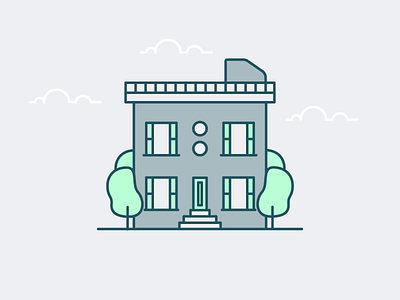 Apartment apartment building home icon illustration office outline trees