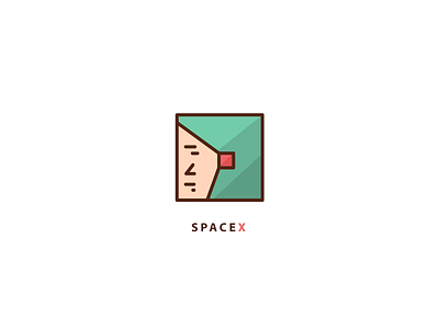 Space X icon logo outline space space x spaceship