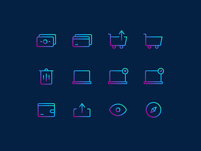 Handy Icons Vol.3 card gradient icon laptop money icon outline shop