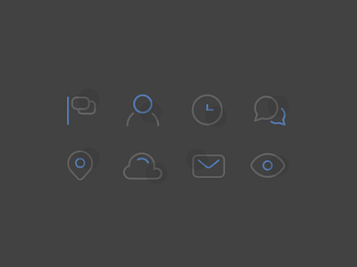 Handy Icons Dark Version cloud contact dark icon location message outline profile time