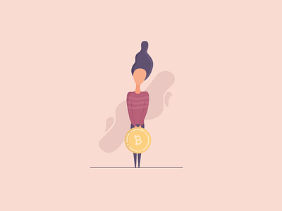 Girl Carrying Bitcoin