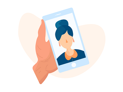 Video Chat call character communication hand illustration selfie video chat